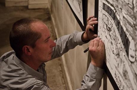 John Dolan drawing George back in on Kid Acne John Dolan exhibition photos