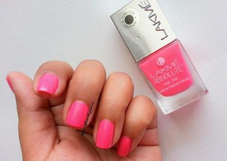 ♥ Lakme Absolute Nail Tint in Fuscia Sorbet ~ Swatches ♥