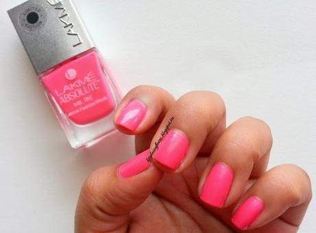 ♥ Lakme Absolute Nail Tint in Fuscia Sorbet ~ Swatches ♥