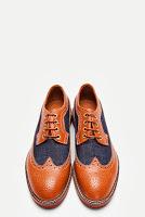 Brogue As Bestie:  DSquared2 Brown Leather & Denim Tudor Longwing Brogues