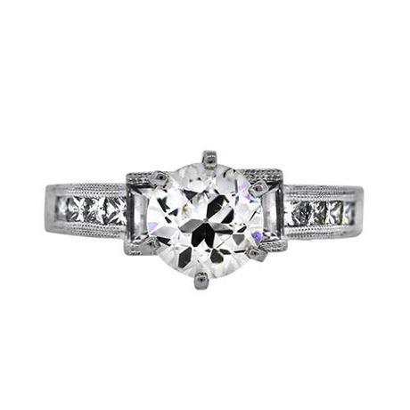 GIA White Gold .99 Ct Diamond Vintage Style Engagement Ring