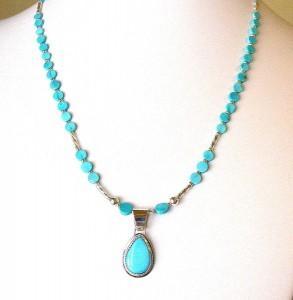 Photo sterling silver turquoise necklace