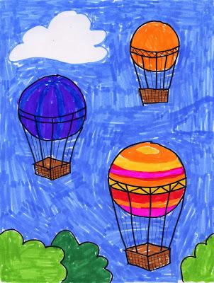 Hot Air Balloon Drawing