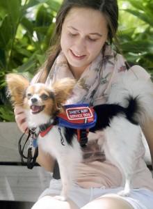 Sadie and her service dog, Bailey