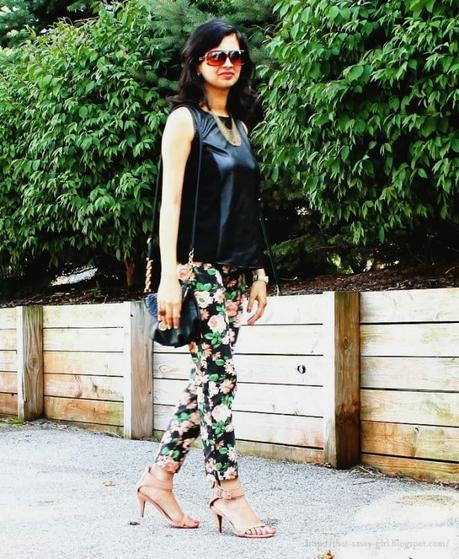 OOTD: Dark Florals and Leather