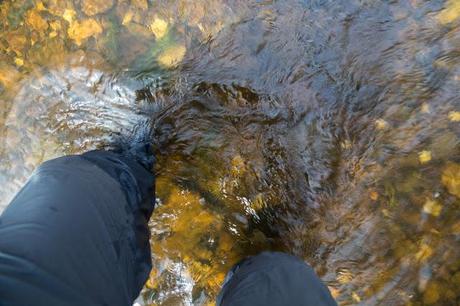 wading across lerderderg river