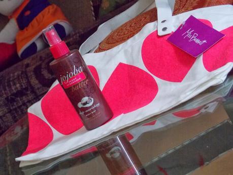 Tote bag and Victoria Secret body mist