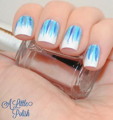 Blue Babyshower Waterfall Mani