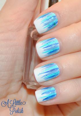 Blue Babyshower Waterfall Mani