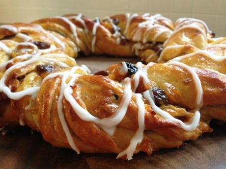 apricot couronne golden glazed and iced topping with sweet fruit filling enriched bread recipe