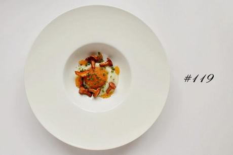 Chantarelles with bleak roe and Jerusalem artichoke cream #119