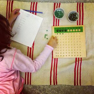 Montessori Maths {Multiplication and Sequin Board}