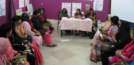 Divisional Coalition meeting at Rajshahi including women entrepreneurs, officers the from the Department of Women's Affairs, representatives from local NGOs, and bank officials. (Photo: BWCCI)