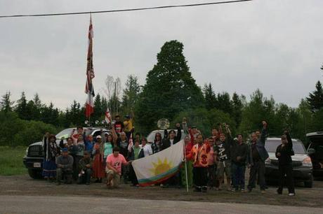 The Elsipogtog First Nation and People of New Brunswick holding an anti-fracking protest and sacred fire