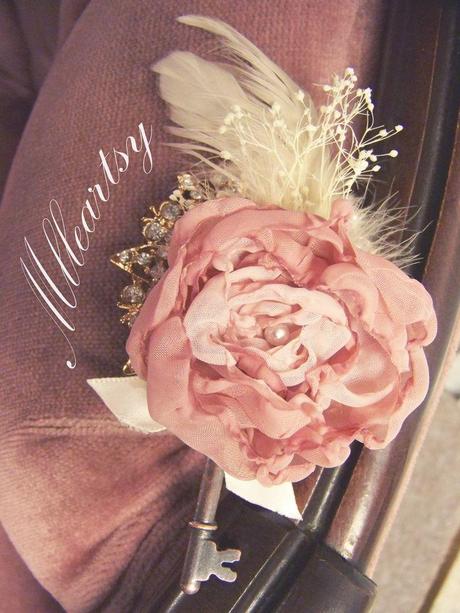 Blush Pink Fabric Flower Boutonniere