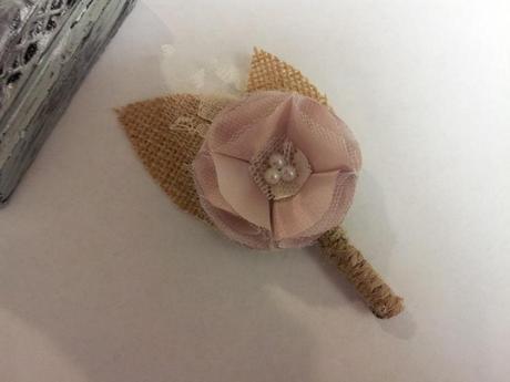 Pale Pink and Burlap Boutonnieres