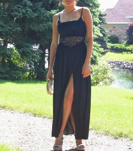 black dress high slit