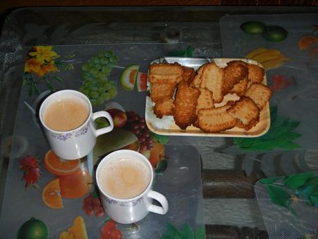 Tea and traditional Punjabi Indian biscuits 