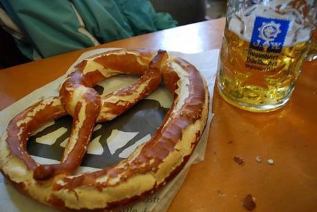 Pretzel and a Beer at Oktoberfest, about 15 Euro