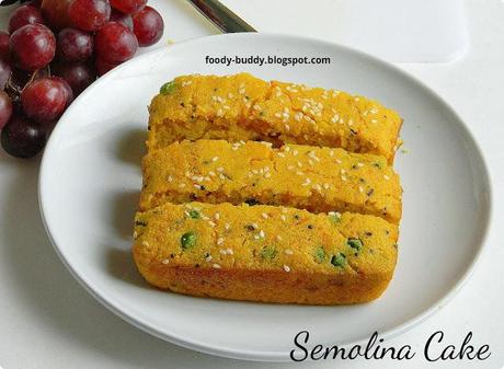 SAVORY SEMOLINA CAKE RECIPE | EGGLESS CAKE | INDIAN SNACK CAKE