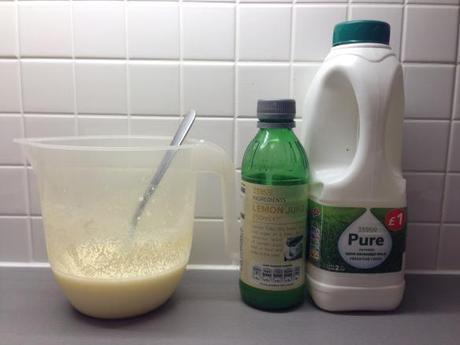 how to make buttermilk from normal semi skimmed milk and lemon juice for cake recipe