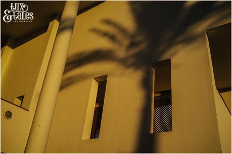 Shadow of palm tree at Sandos Papagayo Hotel in LAnzarote