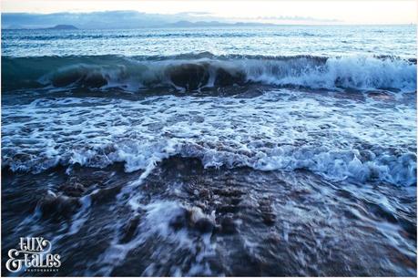 Lanzarote beach water waves crashing at sunset 