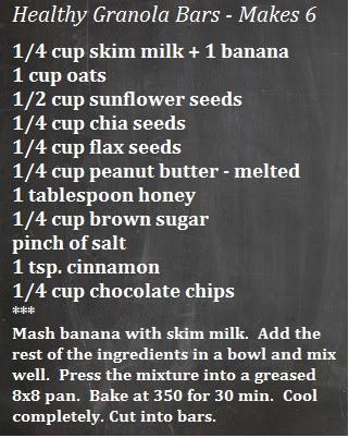 recipe for granola bars october 2013