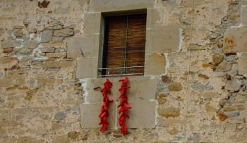 Strings of red peper.