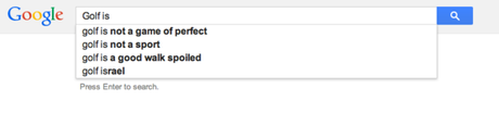 Golf, Golfers, Google Instant Search and The Human Condition
