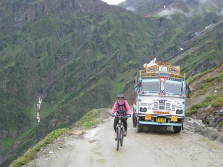 The passing Tata truck. Hold you breathe and hang on, that's what I do and I think Colleen did the same. 