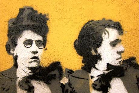 Street art in Istanbul, Turkey, depicts the well-known anarchist author and agitator Emma Goldman. Photo by Dr. Case / Flickr.