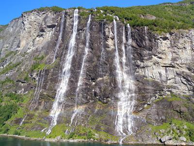 Geiranger fjord waterfall