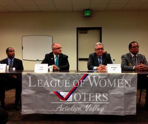 Nov. 5, 2013 General Municipal Election Candidates for Palmdale City Council include, from the left, Sir Daniel Duplechan, Mayor Pro Tem Tom Lackey, Richard Loa and Frederick Thompson.