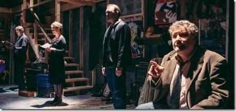 Chuck Spencer, Cyd Blackwell, John Gawlik and John Kelly Connolly star in The Gift Theatre's Review–Broadsword: A Heavy Metal Play (The Gift Theatre)