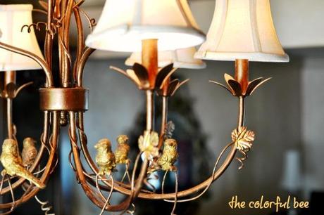 bronze painted and gilded chandelier
