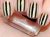 Black Gold Stripes Pittsburgh Themed Nails
