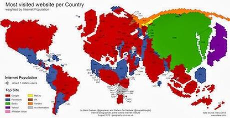 A Map With Each Country's Favorite Website