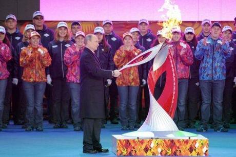 RF President Vladimir Putin lit the Olympic torch.
