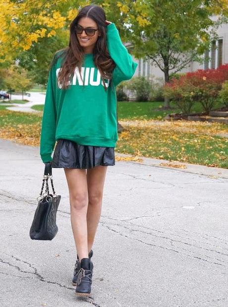 faux leather, forever 21 genius sweatshirt