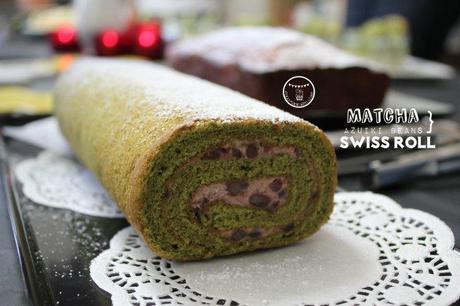Matcha Swiss Roll with Azuki Cream