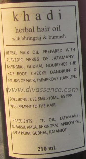 Khadi Herbal Hair Oil With Bhringraj and Buransh: Review