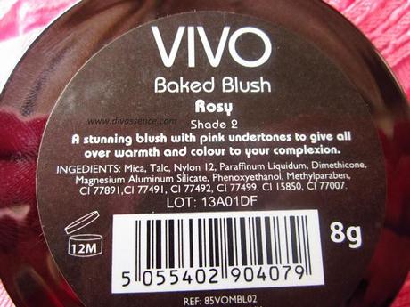 VIVO Cosmetics Baked Blush: Rosy: Review/Swatch/FOTD