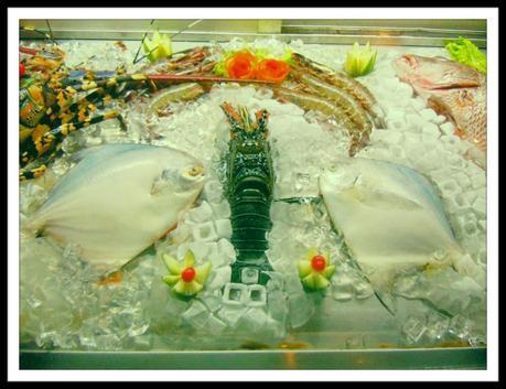 Seafood options on display at Martin's Corner