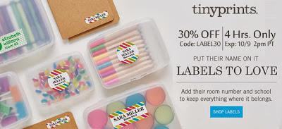 Four Hours Only! Save 30% off of Tiny Prints Name Labels!