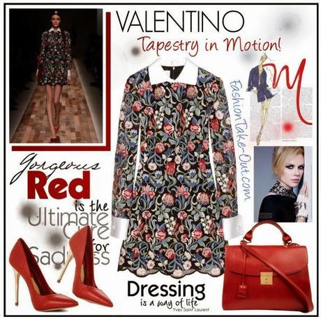the valentino tapestry lace mini dress