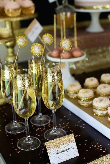 Cheers, Let's Celebrate, A Gold and Glitter party by Sweet Details