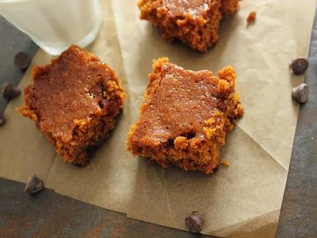 Malt Syrup Blondies with Chocolate Chips