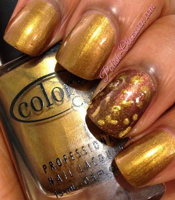 Busy Girl Nails Fall Nail Art Challenge - Antique Gold