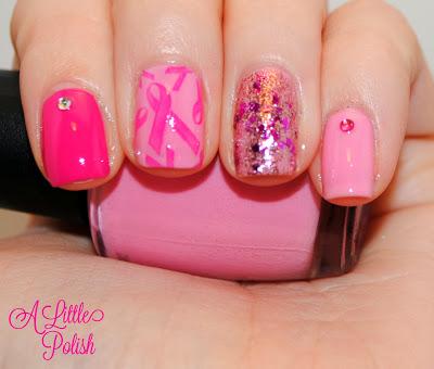 Breast Cancer Awareness Mani